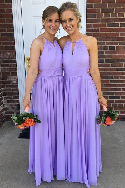 Custom Made Simple A Line Round Neck Keyhole Lavender Long Prom Dress, abcprom Custom Made Simple A Line Round Neck Keyhole Lavender Long Prom Dress, abcprom