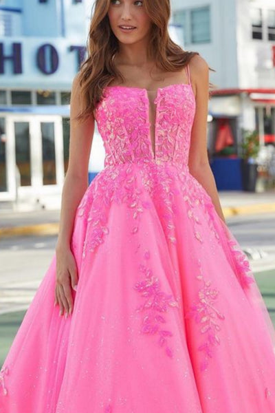 Backless V Neck Mermaid Hot Pink Lace Long Prom Dress, Mermaid Hot Pink Formal Dress, Hot Pink Evening Dress A2095