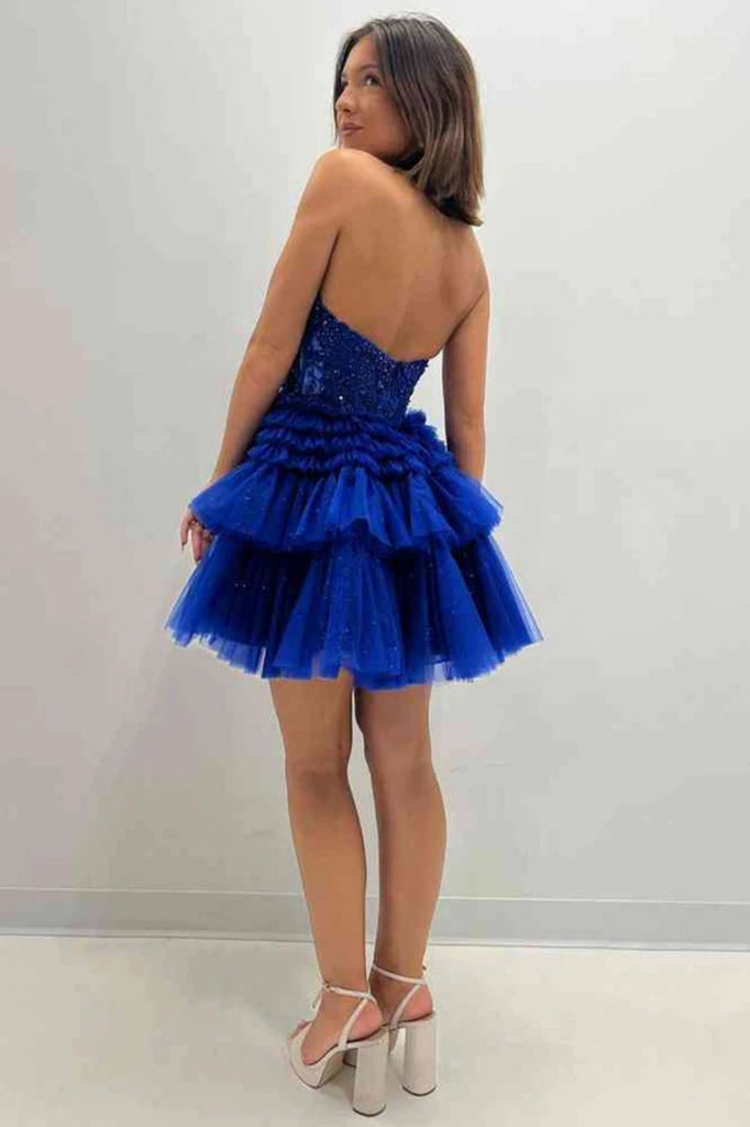 Halter V Neck Backless Blue Lace Prom Dress, Blue Lace Homecoming Dres abcprom Halter V Neck Backless Blue Lace Prom Dress, Blue Lace Homecoming Dres abcprom