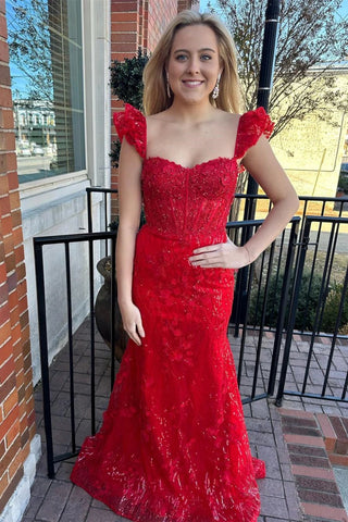 red and yellow prom dresses Long sleeves One shoulder Gold Appliques Burgundy Prom Dresses
