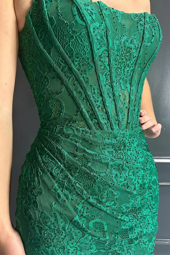 Strapless Mermaid Green Lace Prom Dress, Mermaid Green Homecoming Dres abcprom Strapless Mermaid Green Lace Prom Dress, Mermaid Green Homecoming Dres abcprom