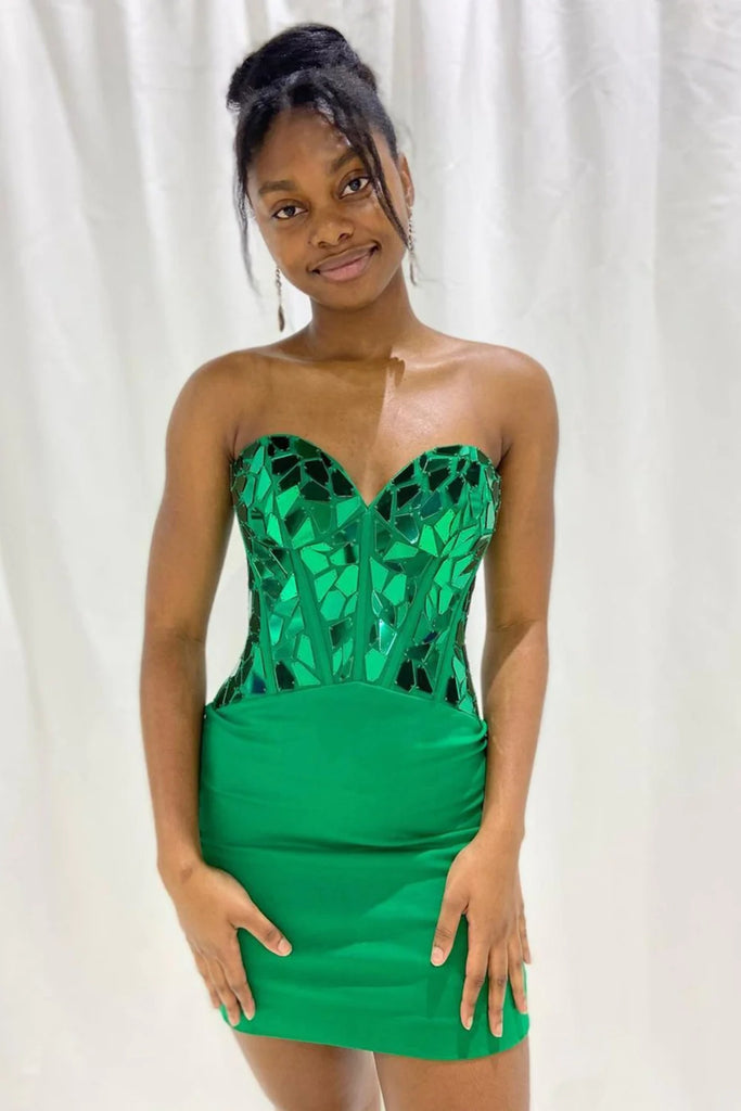 Strapless Mermaid Green Sequin Prom Dress, Mermaid Green Homecoming Dr abcprom Strapless Mermaid Green Sequin Prom Dress, Mermaid Green Homecoming Dr abcprom