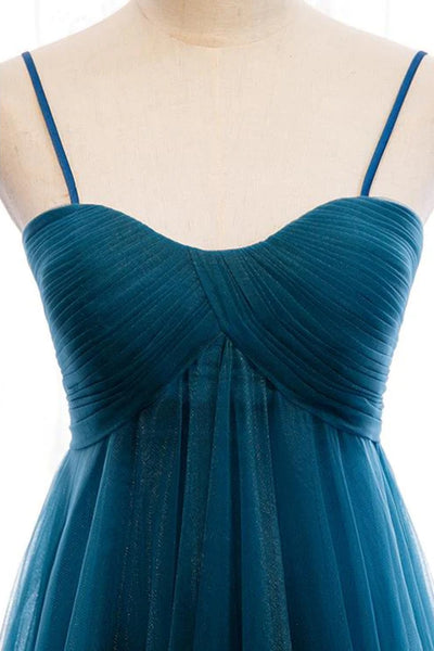 Sweetheart Neck Blue Long Prom Dress, Long Blue Formal Graduation Evening Dress A1913