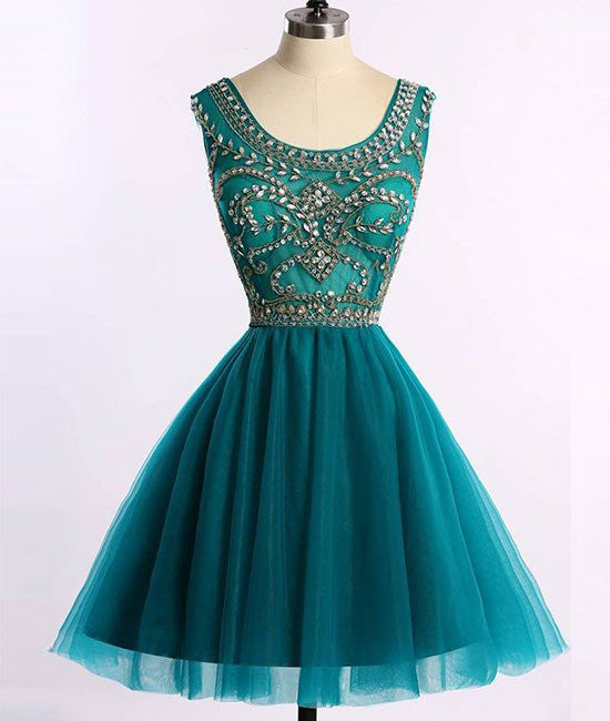 A-Line Round-Neck Short Green Prom Dresses, Green Homecoming Dresses abcprom A-Line Round-Neck Short Green Prom Dresses, Green Homecoming Dresses abcprom