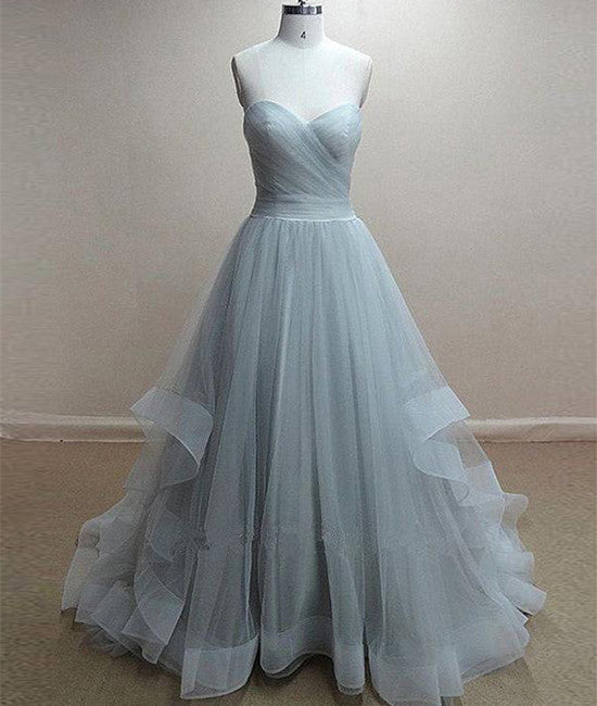 A-Line Sweetheart Neck Grey Prom Dresses, Formal Dresses, Grey Wedding abcprom A-Line Sweetheart Neck Grey Prom Dresses, Formal Dresses, Grey Wedding abcprom
