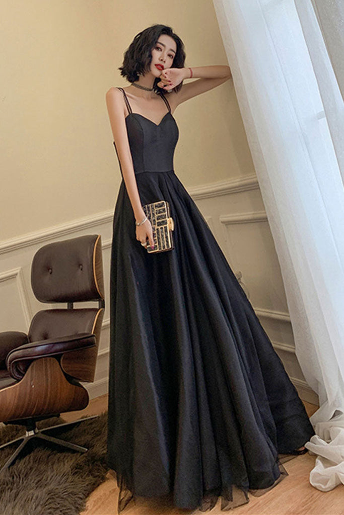 A Line Open Back Black Long Prom Dress, Long Black Formal Graduation E abcprom A Line Open Back Black Long Prom Dress, Long Black Formal Graduation E abcprom