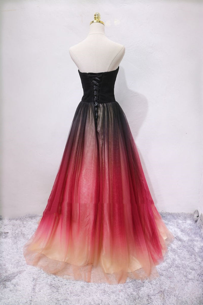 A Line V Neck Open Back Ombre Long Prom Dress, Backless Ombre Formal G abcprom A Line V Neck Open Back Ombre Long Prom Dress, Backless Ombre Formal G abcprom