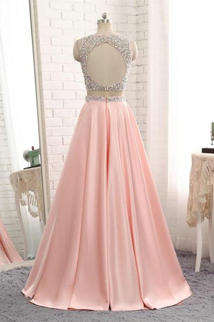 Pink prom dresses deals two piece