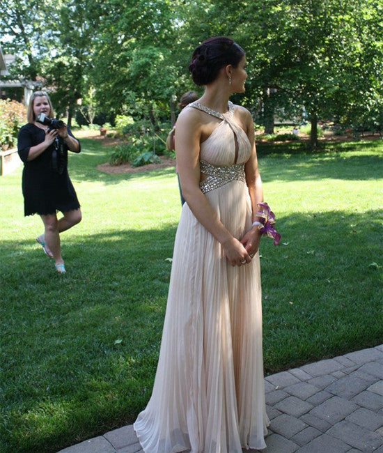 Custom Made Unique Halter Open Back Prom Dresses, Halter Evening Dress – abcprom Custom Made Unique Halter Open Back Prom Dresses, Halter Evening Dress – abcprom