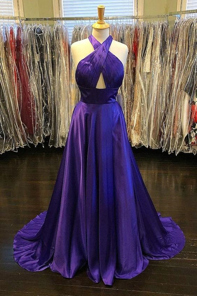 Custom Made Unique Backless Purple Satin Long Prom Dress, Backless Pur abcprom Custom Made Unique Backless Purple Satin Long Prom Dress, Backless Pur abcprom