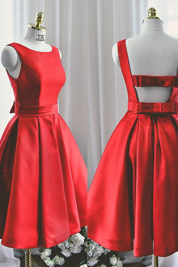 Red formal dress knee length hotsell