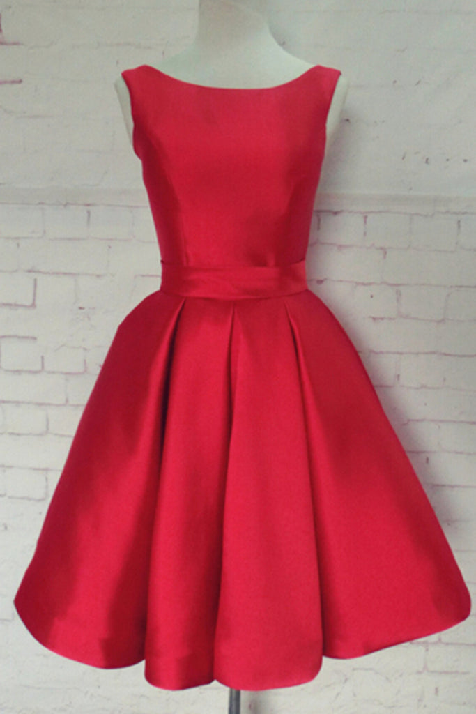 Cute Open Back Knee Length Red Prom Dress, Knee Length Red Homecoming abcprom Cute Open Back Knee Length Red Prom Dress, Knee Length Red Homecoming abcprom