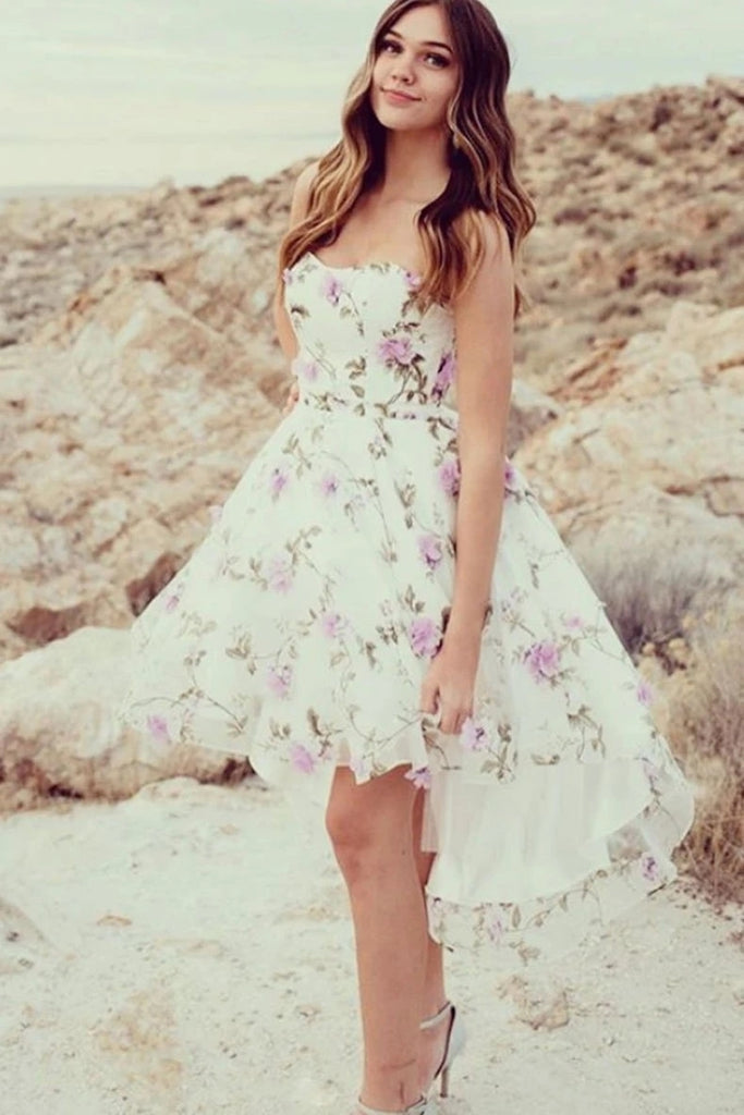 Cute Purple Lace Appliques White Short Prom Dress Homecoming Dress, Wh abcprom Cute Purple Lace Appliques White Short Prom Dress Homecoming Dress, Wh abcprom