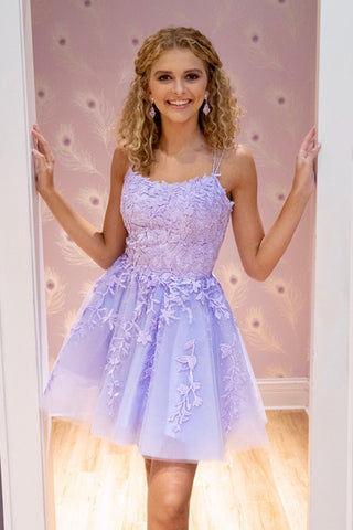 Cute Short Purple Lace Prom Dress, Purple Lace Formal Graduation Eveni abcprom Cute Short Purple Lace Prom Dress, Purple Lace Formal Graduation Eveni abcprom