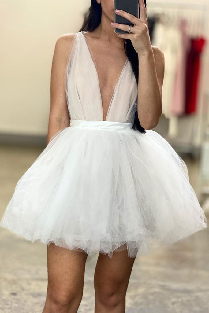 White v neck dress graduation discount