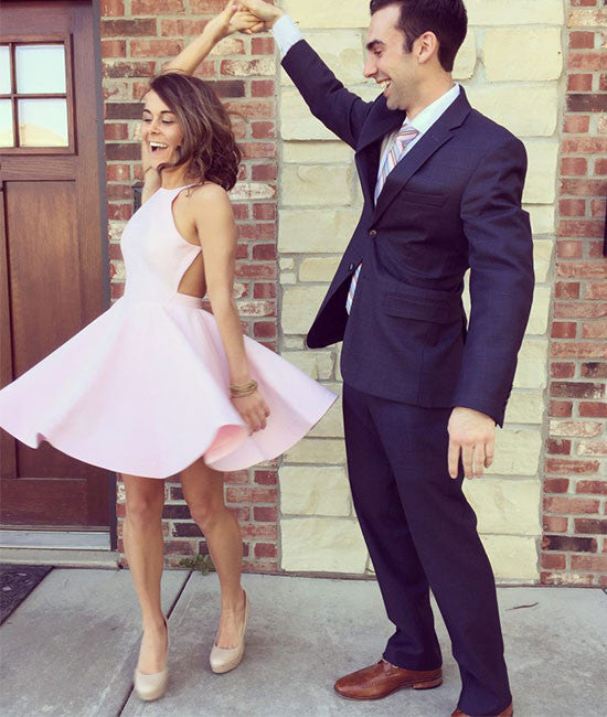 Cute Backless Short Pink Prom Dresses, Short Pink Homecoming Dresses abcprom Cute Backless Short Pink Prom Dresses, Short Pink Homecoming Dresses abcprom