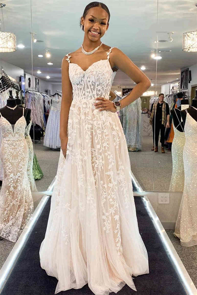 Elegant Ivory/Purple/Black/Mint Green Lace Tulle Long Prom Dress with abcprom Elegant Ivory/Purple/Black/Mint Green Lace Tulle Long Prom Dress with abcprom