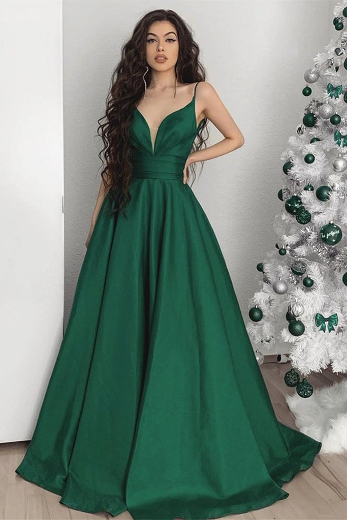 Mermaid Dark Green Prom Dresses With Long Sleeves Illusion Neck Party –  Promfast