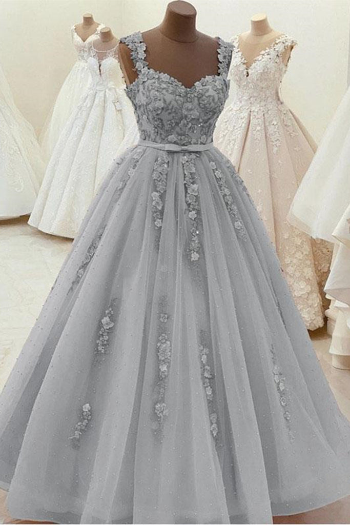 grey sweetheart neckline dress Strapless Sparkle Grey Long Prom Dresses Sweetheart Neck Ball Gown ARD2052