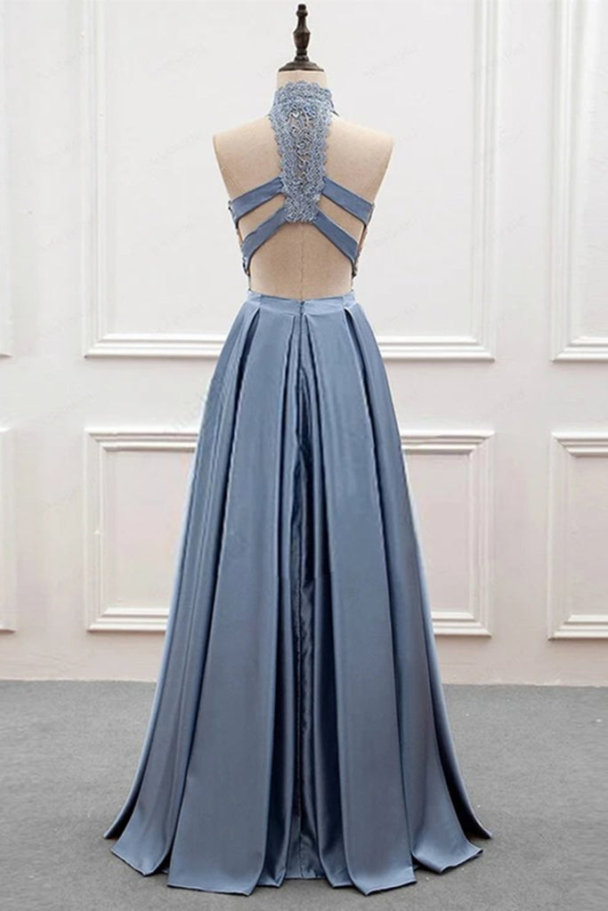 blue lace two piece prom dress Two Piece Royal Blue Lace Long Prom Dress Dreamdressy