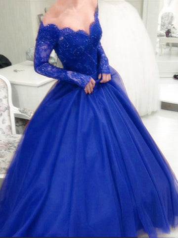 Long Sleeves Lace Royal Blue/Burgundy Long Ball Gown, Royal Blue/Burgu abcprom Long Sleeves Lace Royal Blue/Burgundy Long Ball Gown, Royal Blue/Burgu abcprom