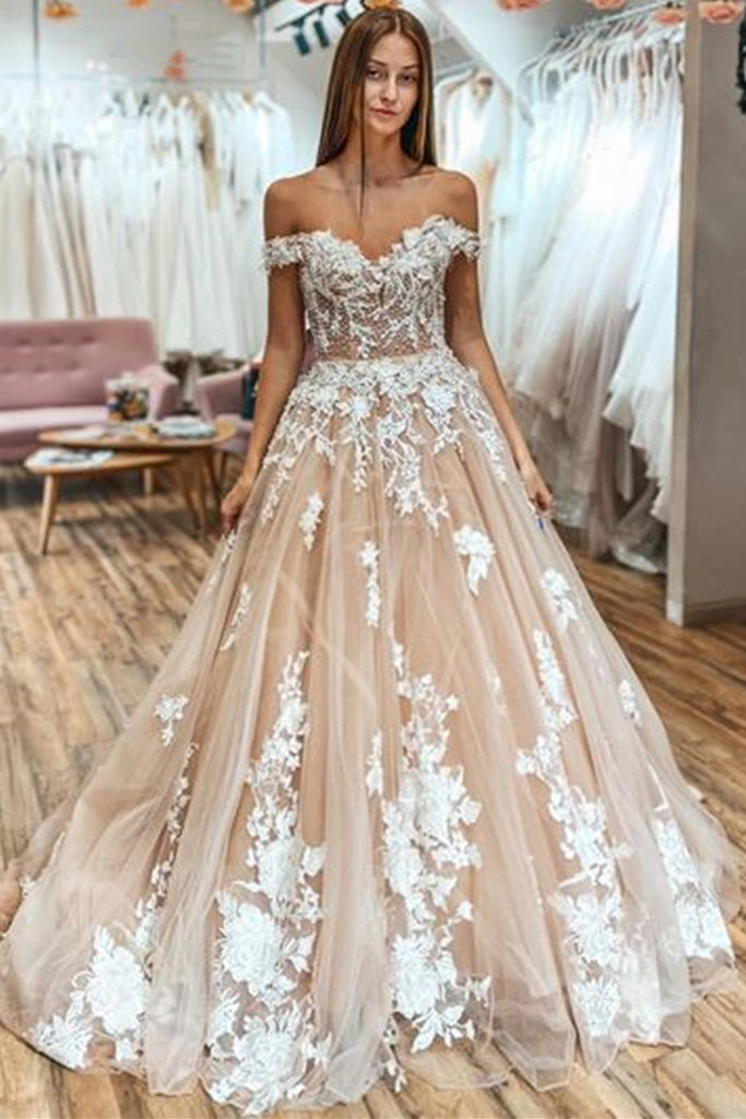 white christmas dresses Off Shoulder Beaded Champagne Lace Long Prom Wedding Dress, Off the Sh abcprom white christmas dresses Off Shoulder Beaded Champagne Lace Long Prom Wedding Dress, Off the Sh abcprom