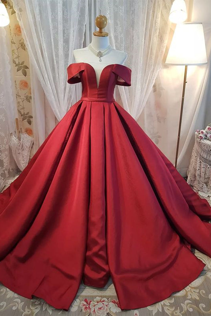 Burgundy Mermaid Long Prom Dress, Burgundy Formal Evening Dresses – shopluu