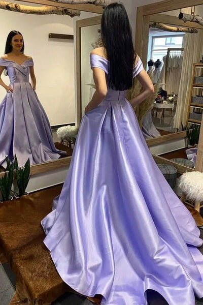 Off Shoulder Royal Blue/Purple/White Long Prom Dress, Royal Blue/Purple/White Formal Graduation Evening Dress A1650