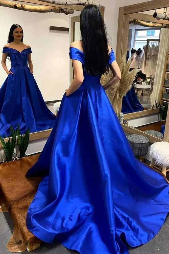 Off Shoulder Royal Blue/Purple/White Long Prom Dress, Royal Blue/Purpl abcprom Off Shoulder Royal Blue/Purple/White Long Prom Dress, Royal Blue/Purpl abcprom