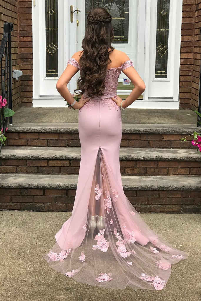 Off Shoulder Mermaid Floral Lavender Lace Prom Dress, Off Shoulder Lil abcprom Off Shoulder Mermaid Floral Lavender Lace Prom Dress, Off Shoulder Lil abcprom