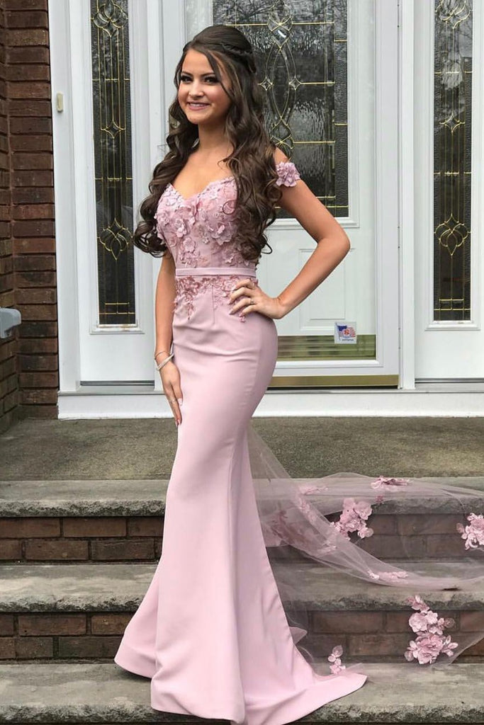 Off Shoulder Mermaid Floral Lavender Lace Prom Dress, Off Shoulder Lil abcprom Off Shoulder Mermaid Floral Lavender Lace Prom Dress, Off Shoulder Lil abcprom
