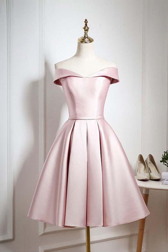 Off The Shoulder Pink Homecoming Dresses Short Prom Dresses, Off Shoul abcprom Off The Shoulder Pink Homecoming Dresses Short Prom Dresses, Off Shoul abcprom