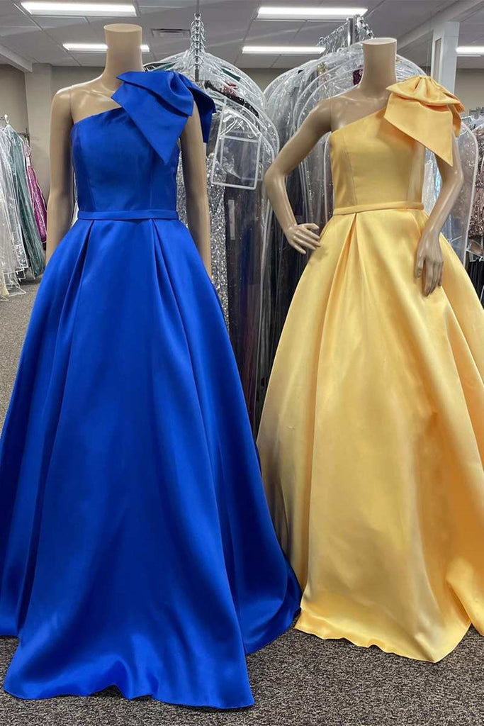 One Shoulder Royal Blue/Yellow Long Prom Dress, Long Royal Blue/Yellow abcprom One Shoulder Royal Blue/Yellow Long Prom Dress, Long Royal Blue/Yellow abcprom