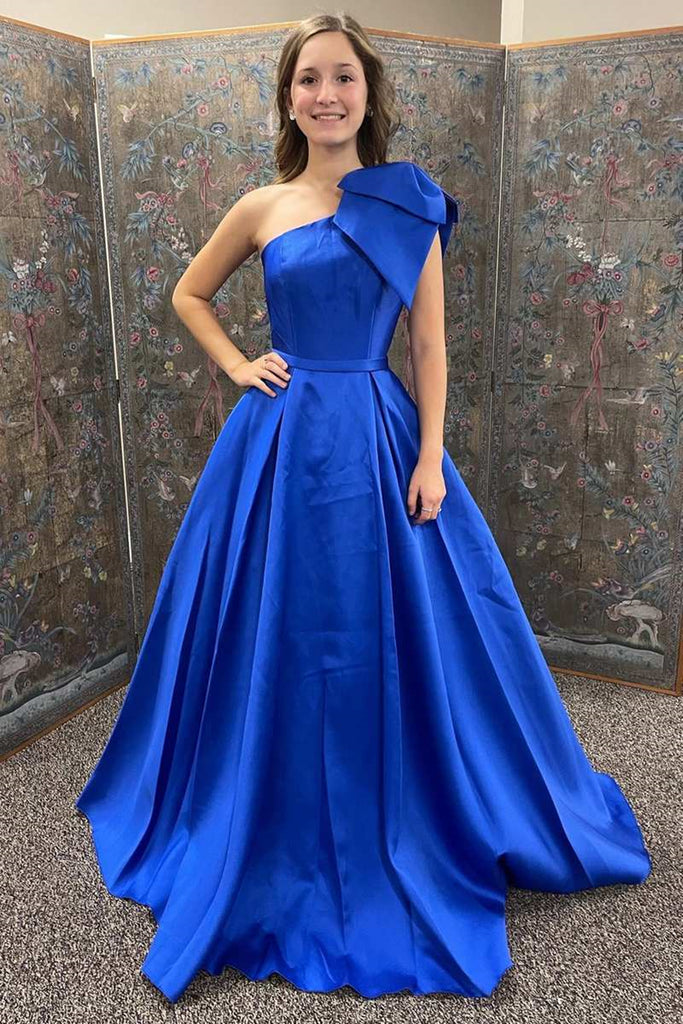 One Shoulder Royal Blue/Yellow Long Prom Dress, Long Royal Blue/Yellow abcprom One Shoulder Royal Blue/Yellow Long Prom Dress, Long Royal Blue/Yellow abcprom