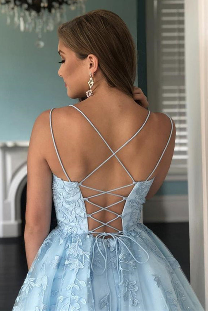 Open Back Light Blue Lace Short Homecoming Prom Dress, Light Blue Lace abcprom Open Back Light Blue Lace Short Homecoming Prom Dress, Light Blue Lace abcprom