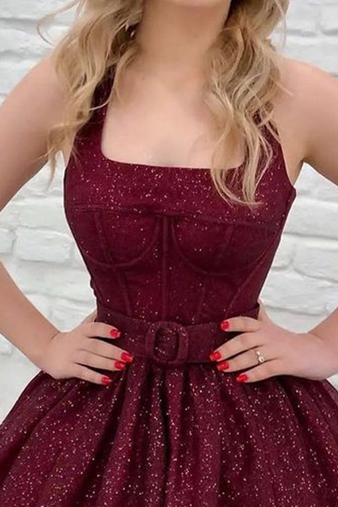 Shiny Halter Open Back Burgundy Prom Dresses Long, Open Back Maroon Fo abcprom Shiny Halter Open Back Burgundy Prom Dresses Long, Open Back Maroon Fo abcprom