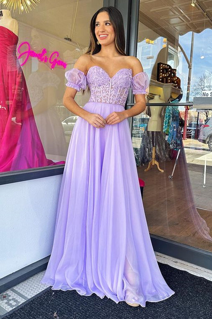 Lavender lace deals dress long