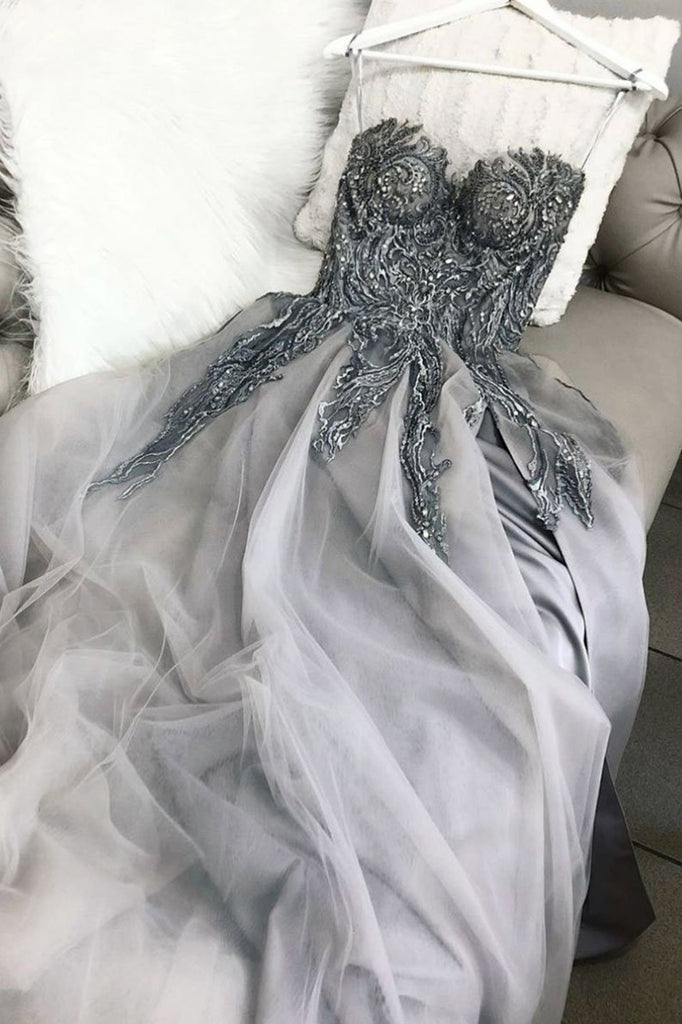 gray strapless cocktail dress Steel Grey Cocktail Dresses