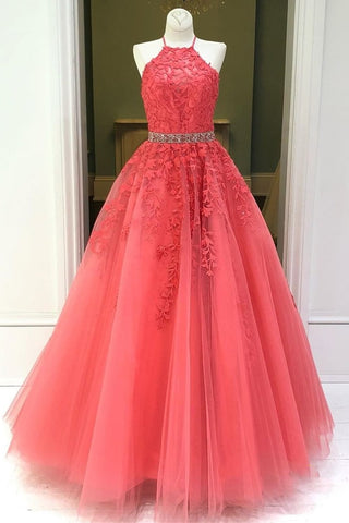 Coral prom best sale dresses long