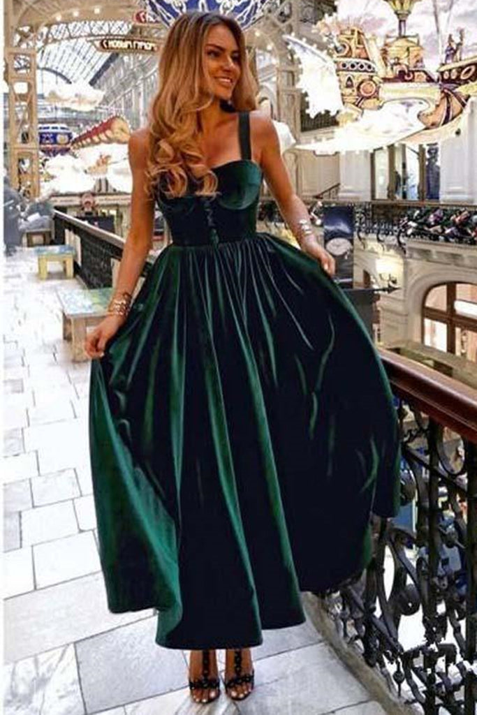 Sweetheart Neck Maroon Velvet Ankle Length Prom Dress Short Maroon Ho abcprom