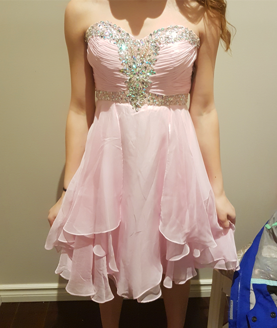 Sweetheart Neck Short Pink Prom Dresses, Short Pink Homecoming Dress, Graduation Dresses