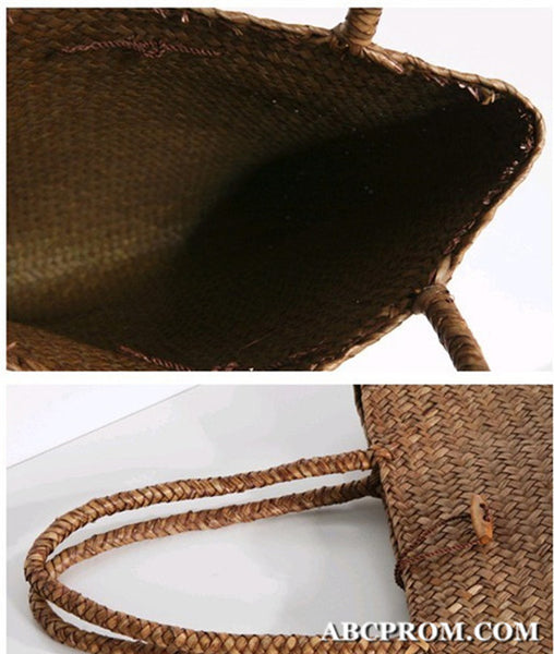 Handmade Beach Weave Bag, Simple Shoulder Bag, Weave Grass Handbag, Weave Grass Shoulder Bag