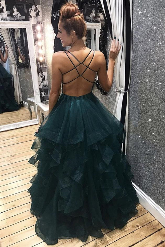 V Neck Backless Dark Green Long Prom Dresses, Backless Dark Green Form abcprom V Neck Backless Dark Green Long Prom Dresses, Backless Dark Green Form abcprom