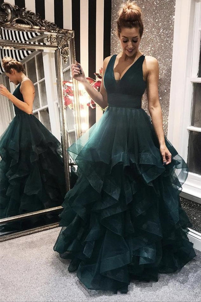 V Neck Backless Dark Green Long Prom Dresses, Backless Dark Green Form – abcprom V Neck Backless Dark Green Long Prom Dresses, Backless Dark Green Form – abcprom