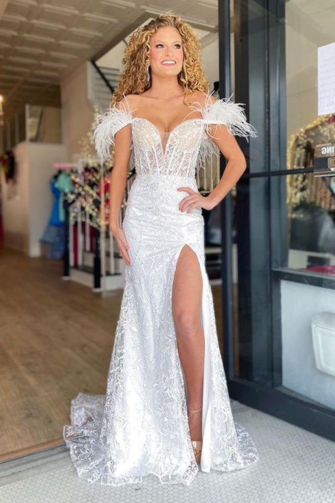 mermaid prom dresses new york Sparkly Mermaid Spaghetti Straps Beaded Satin Long Prom Dress, Red / 4