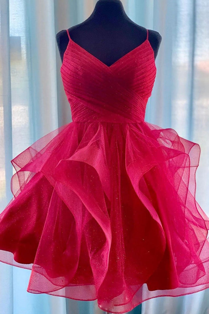 V Neck Burgundy Tulle Short Prom Dresses, V Neck Burgundy Homecoming D – abcprom V Neck Burgundy Tulle Short Prom Dresses, V Neck Burgundy Homecoming D – abcprom
