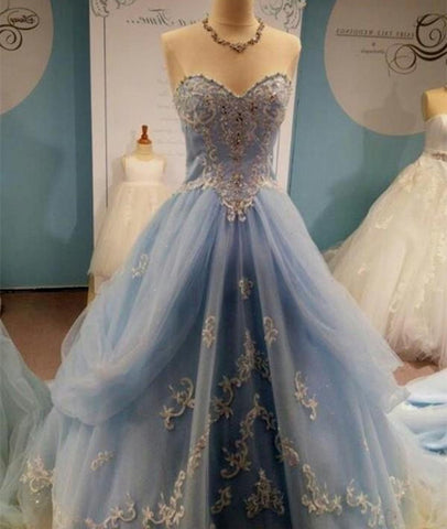 A-Line Floor-Length Prom Dresses, Sweetheart Prom Dresses, Charming Evening Dresses